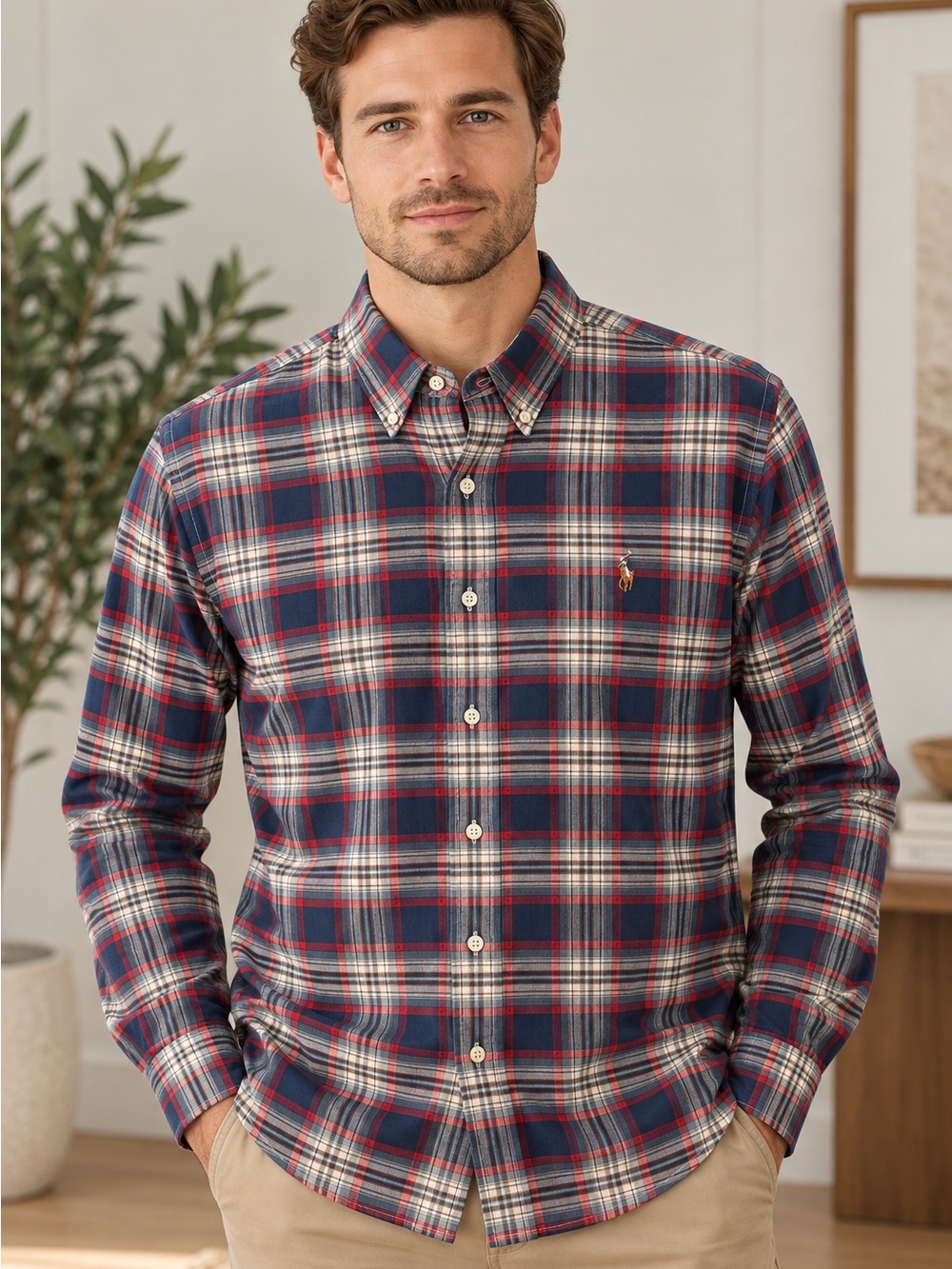 Ralph Lauren Men’s Plaid Classic Fit Shirt – Size M